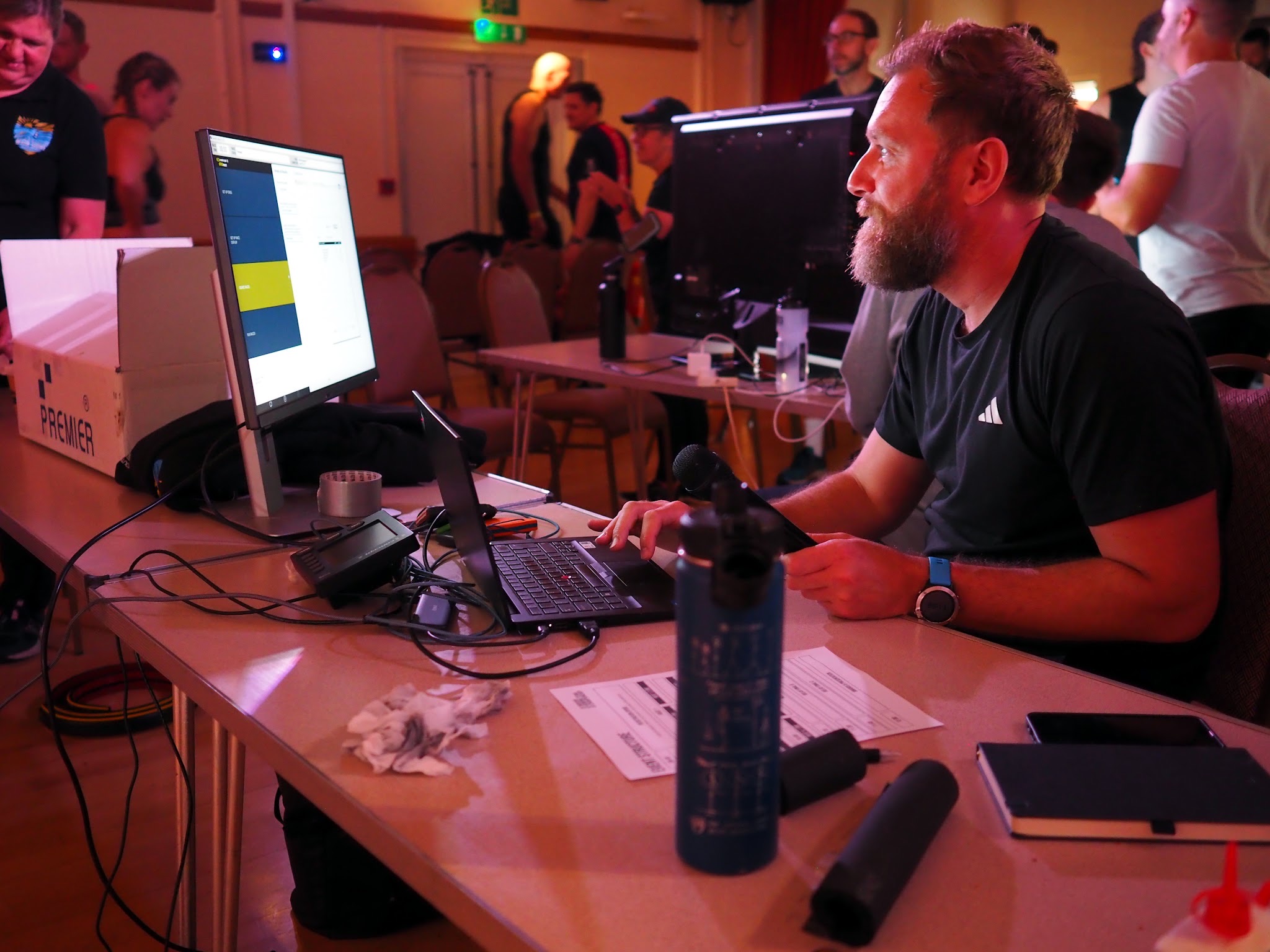 Rob running race control at the Indoor Rowing Team Championships